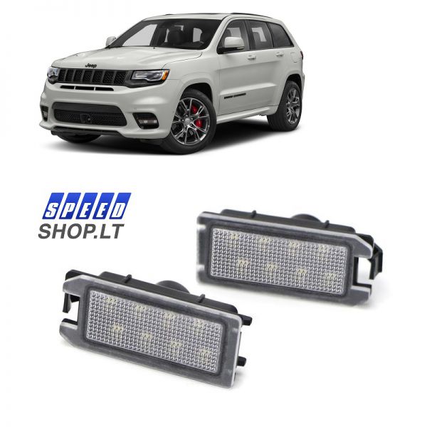 Jeep Grand Cherokee Fiat 500 LED numerių apšvietimas